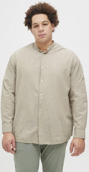Jack & Jones Breeze Poplin Long Sleeve Shirt Beige - Πουκάμισα - Aνδρικά πουκαμισα μεγαλα μεγάλα μεγέθη