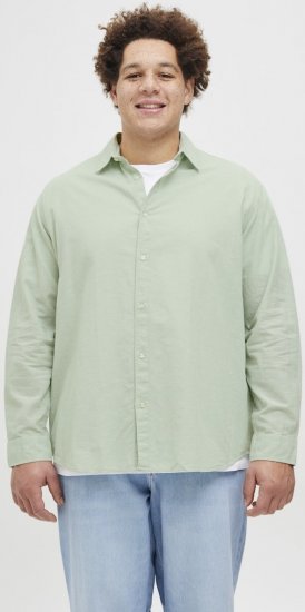 Jack & Jones Breeze Linen Blend Long Sleeve Shirt Iceberg Green - Πουκάμισα - Aνδρικά πουκαμισα μεγαλα μεγάλα μεγέθη