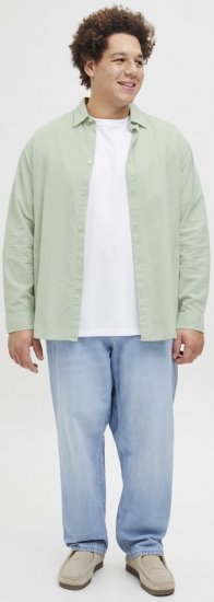 Jack & Jones Breeze Linen Blend Long Sleeve Shirt Iceberg Green - Πουκάμισα - Aνδρικά πουκαμισα μεγαλα μεγάλα μεγέθη
