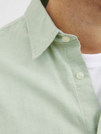 Jack & Jones Breeze Linen Blend Long Sleeve Shirt Iceberg Green - Πουκάμισα - Aνδρικά πουκαμισα μεγαλα μεγάλα μεγέθη