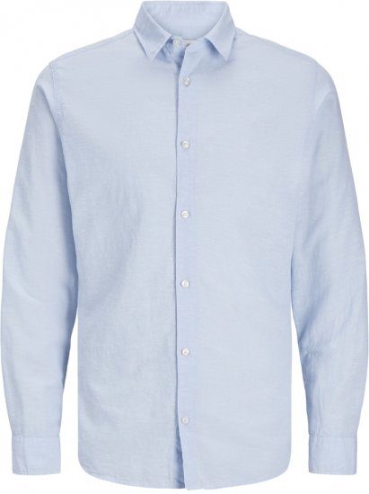 Jack & Jones Breeze Linen Blend Long Sleeve Shirt Chambray Blue - Πουκάμισα - Aνδρικά πουκαμισα μεγαλα μεγάλα μεγέθη