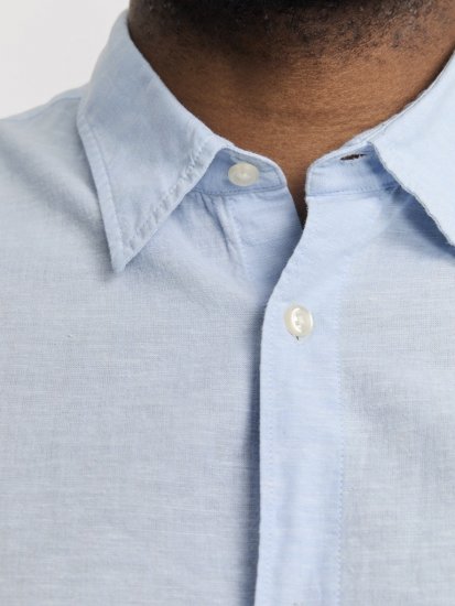 Jack & Jones Breeze Linen Blend Long Sleeve Shirt Chambray Blue - Πουκάμισα - Aνδρικά πουκαμισα μεγαλα μεγάλα μεγέθη