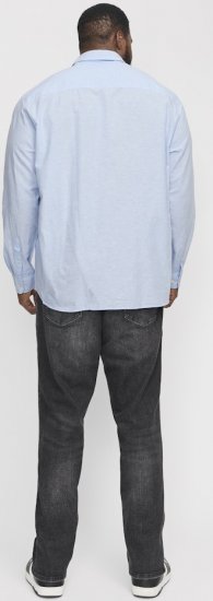 Jack & Jones Breeze Linen Blend Long Sleeve Shirt Chambray Blue - Πουκάμισα - Aνδρικά πουκαμισα μεγαλα μεγάλα μεγέθη