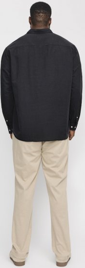 Jack & Jones Breeze Linen Blend Long Sleeve Shirt Black - Πουκάμισα - Aνδρικά πουκαμισα μεγαλα μεγάλα μεγέθη