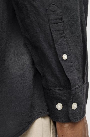 Jack & Jones Breeze Linen Blend Long Sleeve Shirt Black - Πουκάμισα - Aνδρικά πουκαμισα μεγαλα μεγάλα μεγέθη