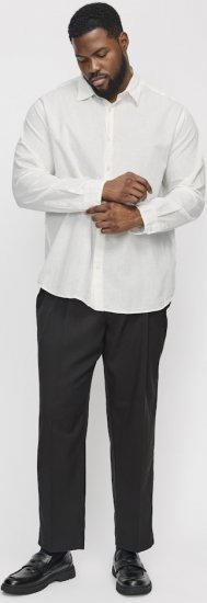 Jack & Jones Breeze Linen Blend Long Sleeve Shirt White - Πουκάμισα - Aνδρικά πουκαμισα μεγαλα μεγάλα μεγέθη