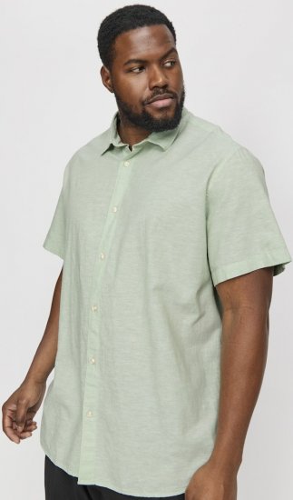 Jack & Jones Breeze Linen Blend Short Sleeve Shirt Iceberg Green - Πουκάμισα - Aνδρικά πουκαμισα μεγαλα μεγάλα μεγέθη
