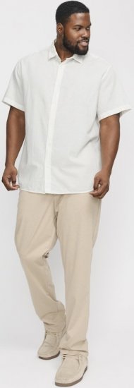 Jack & Jones Breeze Linen Blend Short Sleeve Shirt White - Πουκάμισα - Aνδρικά πουκαμισα μεγαλα μεγάλα μεγέθη