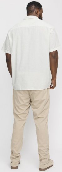 Jack & Jones Breeze Linen Blend Short Sleeve Shirt White - Πουκάμισα - Aνδρικά πουκαμισα μεγαλα μεγάλα μεγέθη
