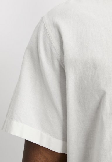 Jack & Jones Breeze Linen Blend Short Sleeve Shirt White - Πουκάμισα - Aνδρικά πουκαμισα μεγαλα μεγάλα μεγέθη