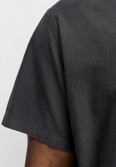 Jack & Jones Breeze Linen Blend Short Sleeve Shirt Black - Πουκάμισα - Aνδρικά πουκαμισα μεγαλα μεγάλα μεγέθη