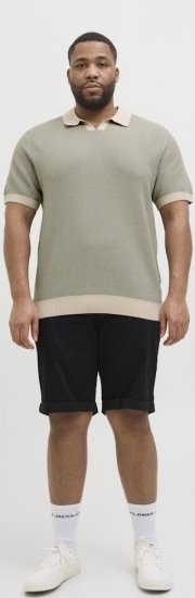 Jack & Jones Ceaston Knit Short Sleeve Sweater Vetiver - φούτερ/Φούτερ με κουκούλα - φούτερ/Φούτερ με κουκούλα ανδρικά μεγάλα μεγέθη 