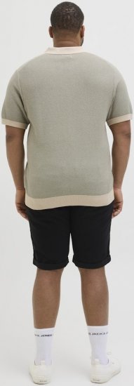 Jack & Jones Ceaston Knit Short Sleeve Sweater Vetiver - φούτερ/Φούτερ με κουκούλα - φούτερ/Φούτερ με κουκούλα ανδρικά μεγάλα μεγέθη 