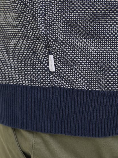 Jack & Jones Ceaston Knit Short Sleeve Sweater Grey/Blue - φούτερ/Φούτερ με κουκούλα - φούτερ/Φούτερ με κουκούλα ανδρικά μεγάλα μεγέθη 