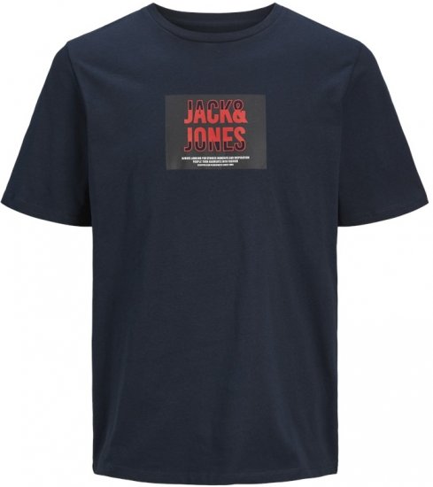 Jack & Jones Hudson Crew Neck T-Shirt Navy - Μακό μπλουζάκια - Aνδρικά μπλουζεσ μεγάλα μεγέθη