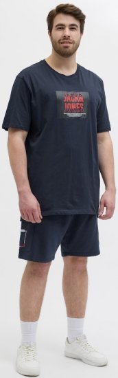 Jack & Jones Hudson Crew Neck T-Shirt Navy - Μακό μπλουζάκια - Aνδρικά μπλουζεσ μεγάλα μεγέθη