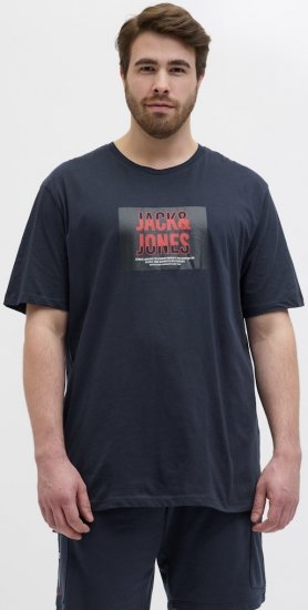 Jack & Jones Hudson Crew Neck T-Shirt Navy - Μακό μπλουζάκια - Aνδρικά μπλουζεσ μεγάλα μεγέθη