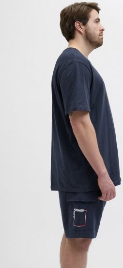 Jack & Jones Hudson Crew Neck T-Shirt Navy - Μακό μπλουζάκια - Aνδρικά μπλουζεσ μεγάλα μεγέθη