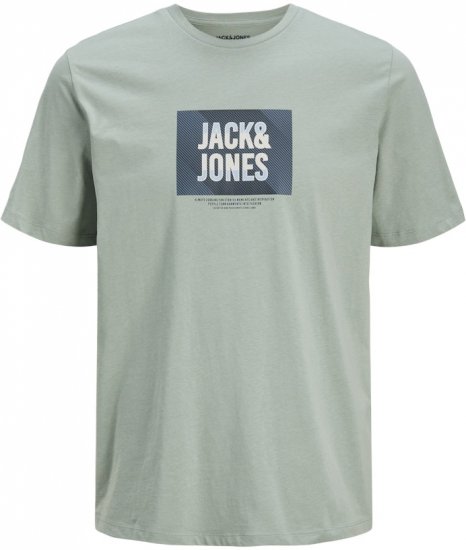 Jack & Jones Hudson Crew Neck T-Shirt Iceberg Green - Μακό μπλουζάκια - Aνδρικά μπλουζεσ μεγάλα μεγέθη