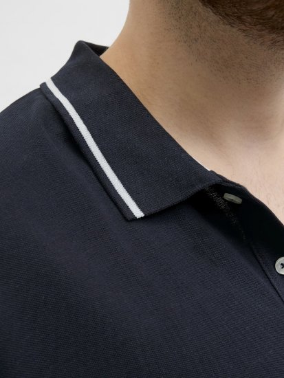 Jack & Jones Hudson Short Sleeve Polo Dark Navy - Πόλο μπλουζάκια - Aνδρικά μπλουζακια πολο μεγάλα μεγέθη