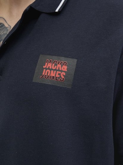 Jack & Jones Hudson Short Sleeve Polo Dark Navy - Πόλο μπλουζάκια - Aνδρικά μπλουζακια πολο μεγάλα μεγέθη
