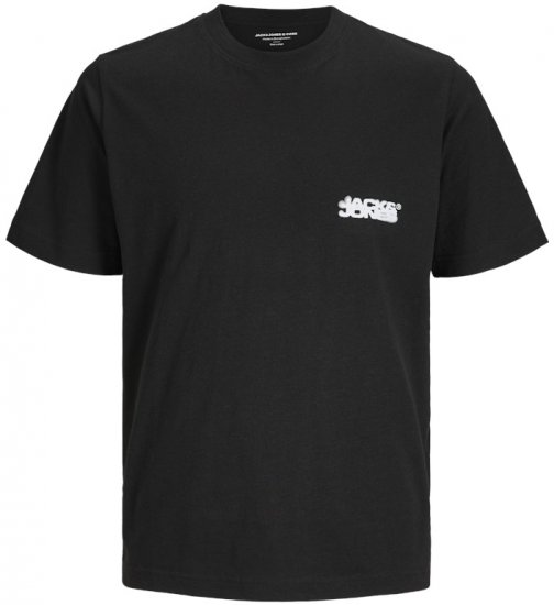 Jack & Jones Sago Branded Crew Neck T-Shirt Black - Μακό μπλουζάκια - Aνδρικά μπλουζεσ μεγάλα μεγέθη