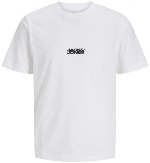 Jack & Jones Sago Branded Crew Neck T-Shirt Bright White - Μακό μπλουζάκια - Aνδρικά μπλουζεσ μεγάλα μεγέθη