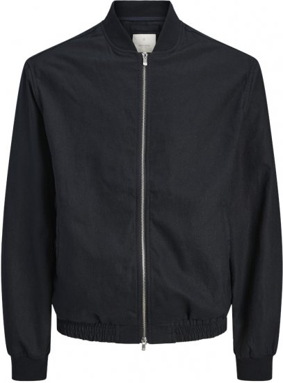 Jack & Jones Leister LinenMix Bomber Jacket Dark Navy - Μπουφάν - Aνδρικά μπουφαν μεγάλα μεγέθη