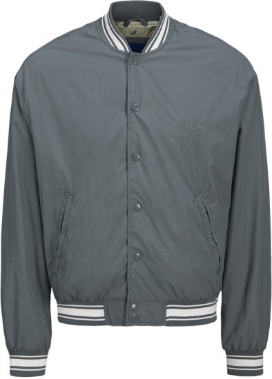 Jack & Jones Almeria Varsity Bomber Jacket Grey - Μπουφάν - Aνδρικά μπουφαν μεγάλα μεγέθη