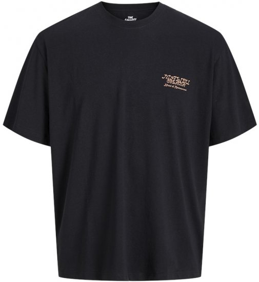 Jack & Jones Botaniq Crew Neck T-Shirt Black - Μακό μπλουζάκια - Aνδρικά μπλουζεσ μεγάλα μεγέθη