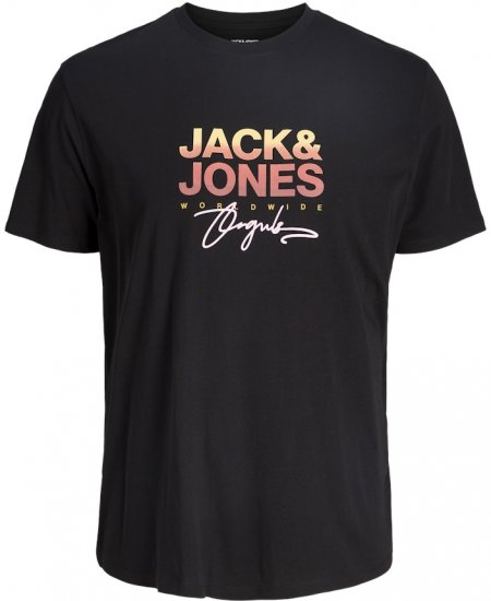 Jack & Jones Canggu Crew Neck T-Shirt Black - Μακό μπλουζάκια - Aνδρικά μπλουζεσ μεγάλα μεγέθη