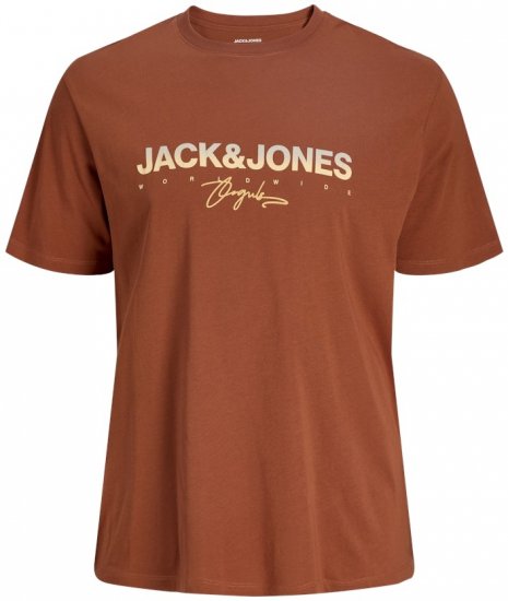 Jack & Jones Canggu Crew Neck T-Shirt Brown - Μακό μπλουζάκια - Aνδρικά μπλουζεσ μεγάλα μεγέθη