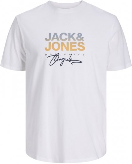 Jack & Jones Canggu Original Crew Neck T-Shirt Bright White - Μακό μπλουζάκια - Aνδρικά μπλουζεσ μεγάλα μεγέθη