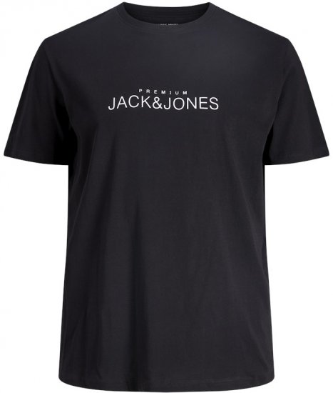 Jack & Jones Lavance Crew Neck T-Shirt Black Beauty - Μακό μπλουζάκια - Aνδρικά μπλουζεσ μεγάλα μεγέθη