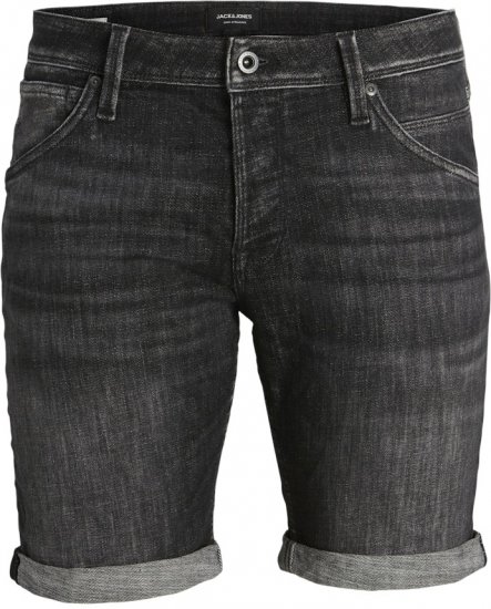 Jack & Jones RICK FOX SHORTS GE 245 Shorts Black Denim - Σορτς - Aνδρικεσ βερμουδεσ μεγαλα μεγάλα μεγέθη
