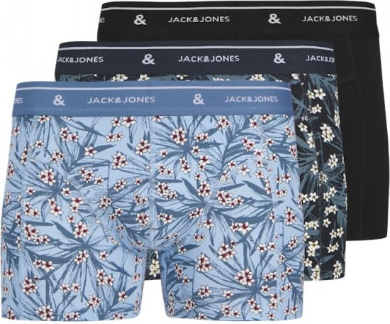 Jack & Jones Zach Trunks 3-Pack Chambray Blue - Εσώρουχα/Μαγιό - Aνδρικά Εσώρουχα μεγάλα μεγέθη