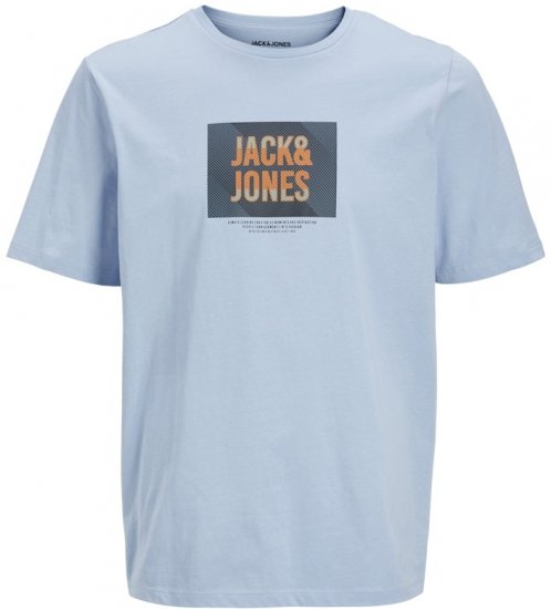 Jack & Jones Hudson Crew Neck T-Shirt Chambray Blue - Μακό μπλουζάκια - Aνδρικά μπλουζεσ μεγάλα μεγέθη