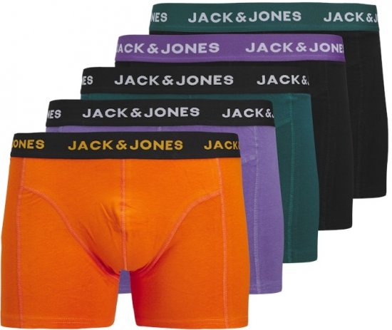 Jack & Jones Ben Solid Trunks 5-Pack Black - Εσώρουχα/Μαγιό - Aνδρικά Εσώρουχα μεγάλα μεγέθη