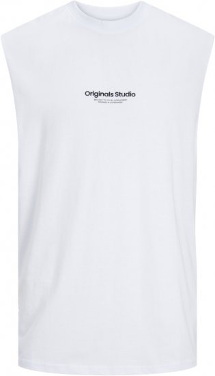 Jack & Jones VESTERBRO Sleeveless T-Shirt Bright White - Μακό μπλουζάκια - Aνδρικά μπλουζεσ μεγάλα μεγέθη
