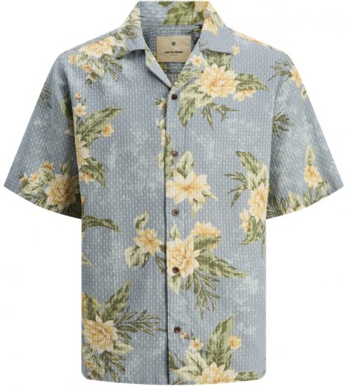Jack & Jones Vincent Resort Print Relaxed Fit Shirt Coronet Blue - Πουκάμισα - Aνδρικά πουκαμισα μεγαλα μεγάλα μεγέθη