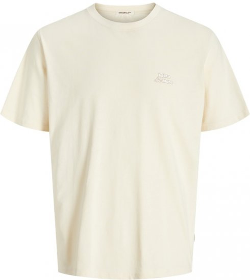 Jack & Jones Almeria Back Print T-Shirt Antique White - Μακό μπλουζάκια - Aνδρικά μπλουζεσ μεγάλα μεγέθη