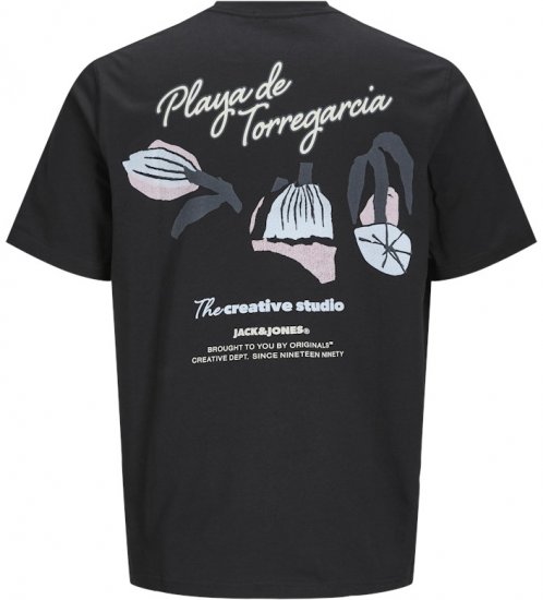 Jack & Jones Almeria Back Print T-Shirt Black - Μακό μπλουζάκια - Aνδρικά μπλουζεσ μεγάλα μεγέθη