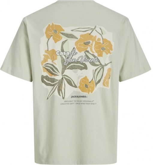 Jack & Jones Almeria Back Print T-Shirt Light Green - Μακό μπλουζάκια - Aνδρικά μπλουζεσ μεγάλα μεγέθη