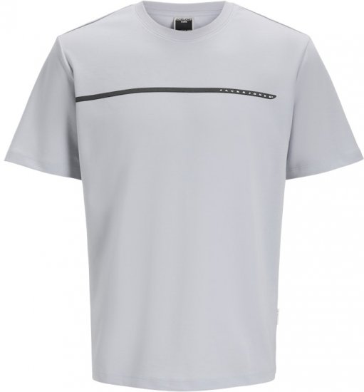 Jack & Jones Fusion Black Line Crew Neck T-Shirt Grey - Μακό μπλουζάκια - Aνδρικά μπλουζεσ μεγάλα μεγέθη