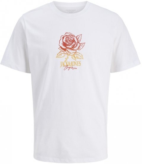 Jack & Jones Almeria Crew Neck T-Shirt Bright White - Μακό μπλουζάκια - Aνδρικά μπλουζεσ μεγάλα μεγέθη