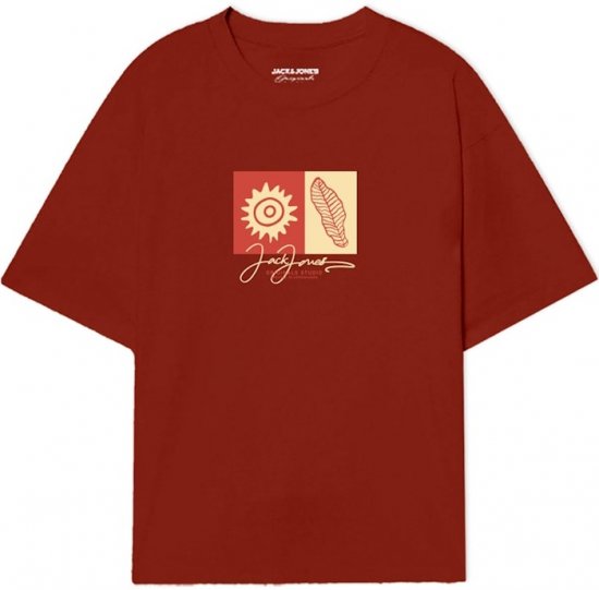 Jack & Jones Canggu Crew Neck T-Shirt Arabian Spice - Μακό μπλουζάκια - Aνδρικά μπλουζεσ μεγάλα μεγέθη