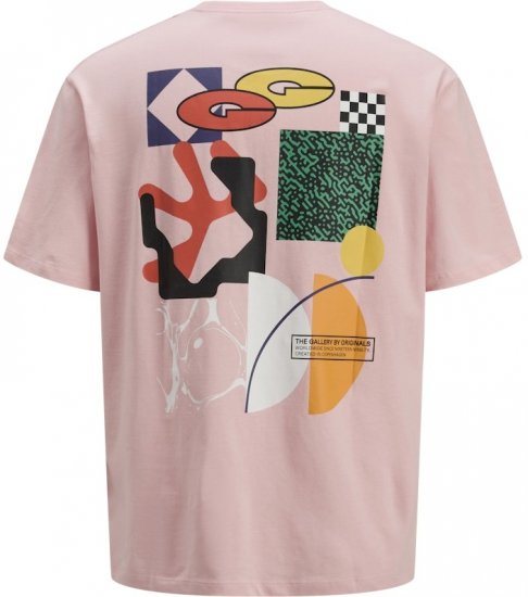 Jack & Jones Fold Crew Neck T-Shirt Tickled Pink - Μακό μπλουζάκια - Aνδρικά μπλουζεσ μεγάλα μεγέθη