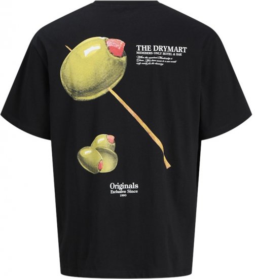 Jack & Jones Marina Crew Neck T-Shirt Black - Μακό μπλουζάκια - Aνδρικά μπλουζεσ μεγάλα μεγέθη