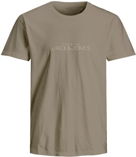 Jack & Jones Lavance Crew Neck T-Shirt Brown - Μακό μπλουζάκια - Aνδρικά μπλουζεσ μεγάλα μεγέθη