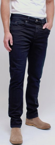 Kam Jeans Jacob Knitted Denim Reg Fit Jeans Blue-Black - Τζιν και παντελόνια - Aνδρικα τζιν παντελόνια μεγάλα μεγέθη